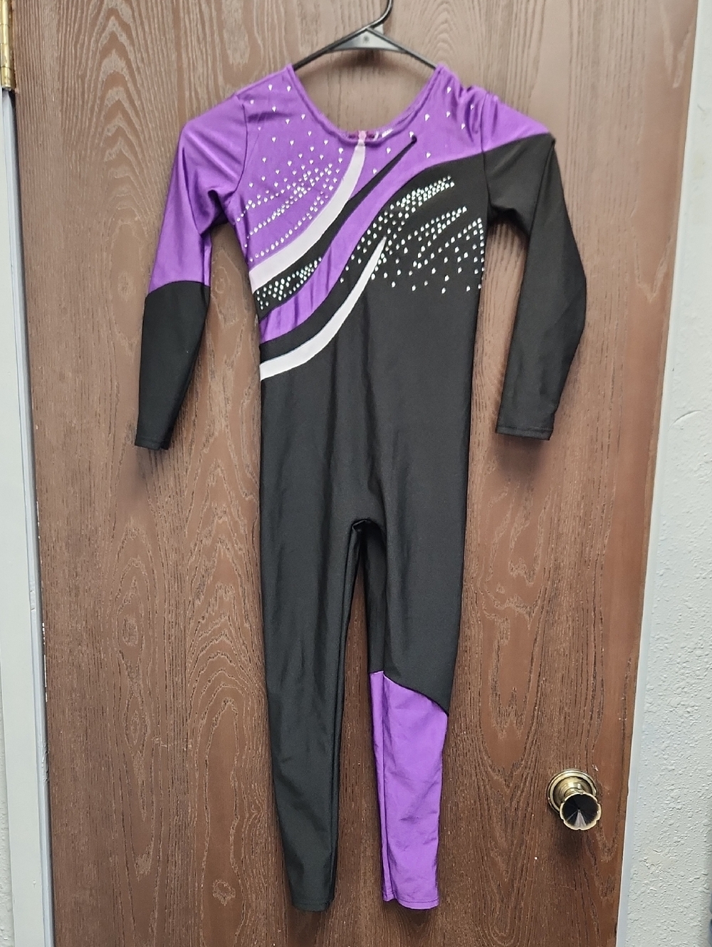 Kids Purple and Black Dance Unitard Leotard